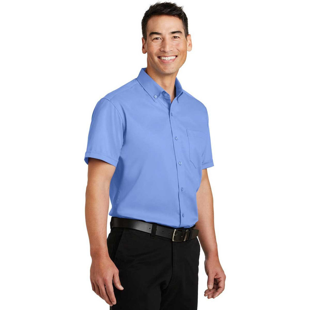 Port Authority Men's Ultramarine Blue Short Sleeve SuperPro Twill Shirt