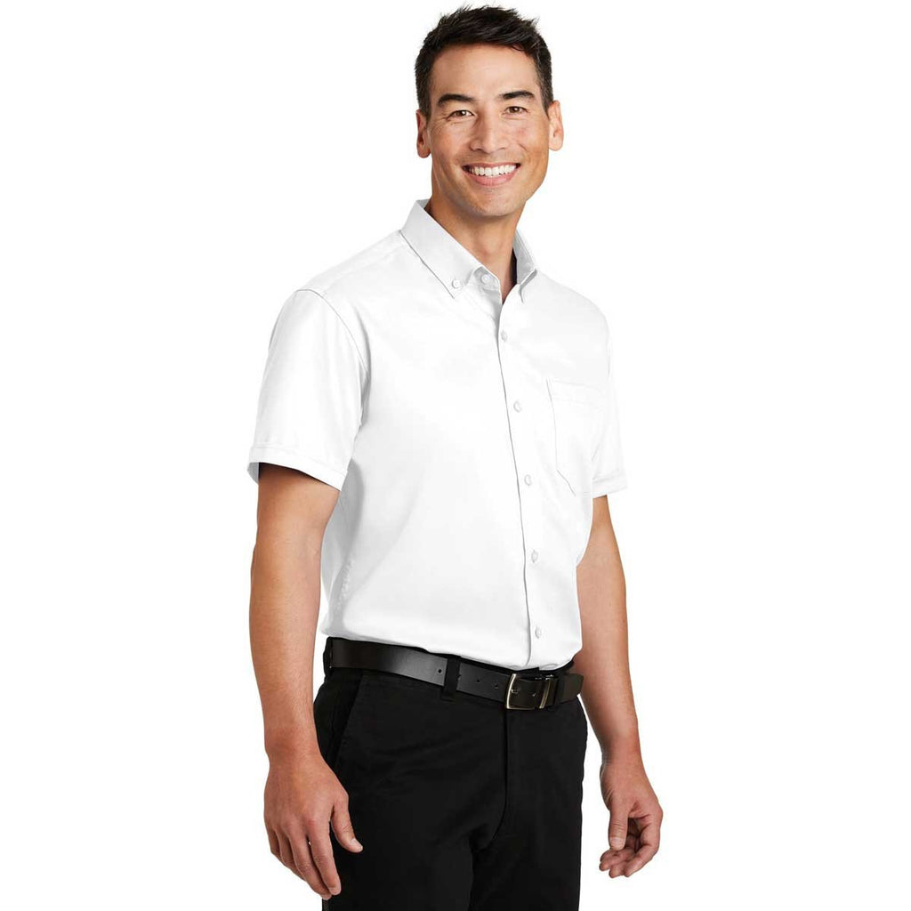 Port Authority Men's White Short Sleeve SuperPro Twill Shirt