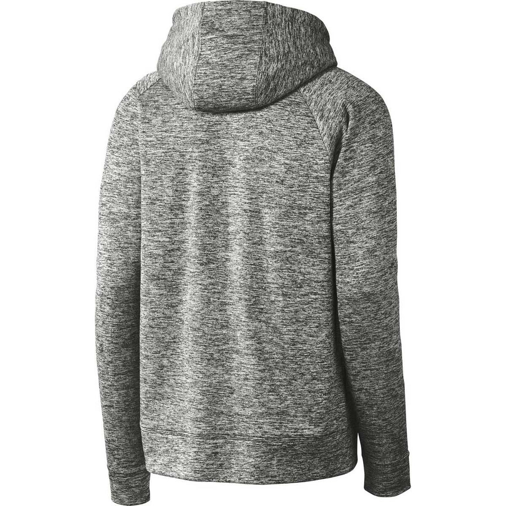 Sport-Tek Men's Black Electric PosiCharge Electric Heather Fleece Hooded Pullover