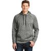 Sport-Tek Men's Black Electric PosiCharge Electric Heather Fleece Hooded Pullover