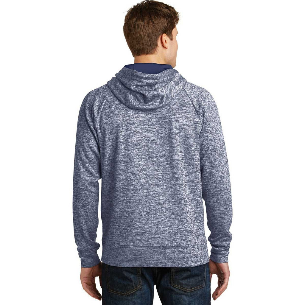 Sport-Tek Men's True Navy Electric PosiCharge Electric Heather Fleece Hooded Pullover