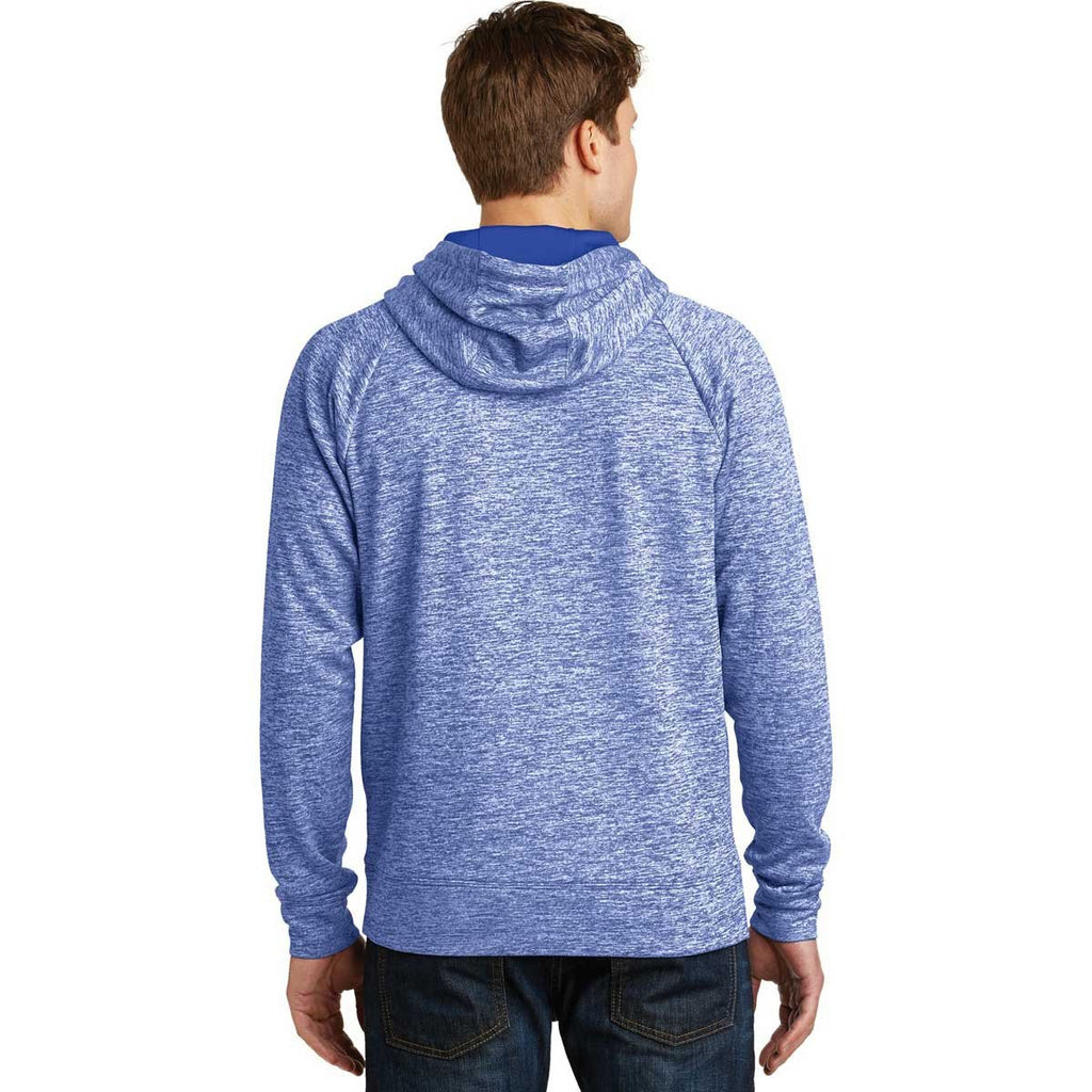 Sport-Tek Men's True Royal Electric PosiCharge Electric Heather Fleece Hooded Pullover