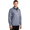 Sport-Tek Men's True Navy Electric PosiCharge Electric Heather Fleece 1/4-Zip Pullover