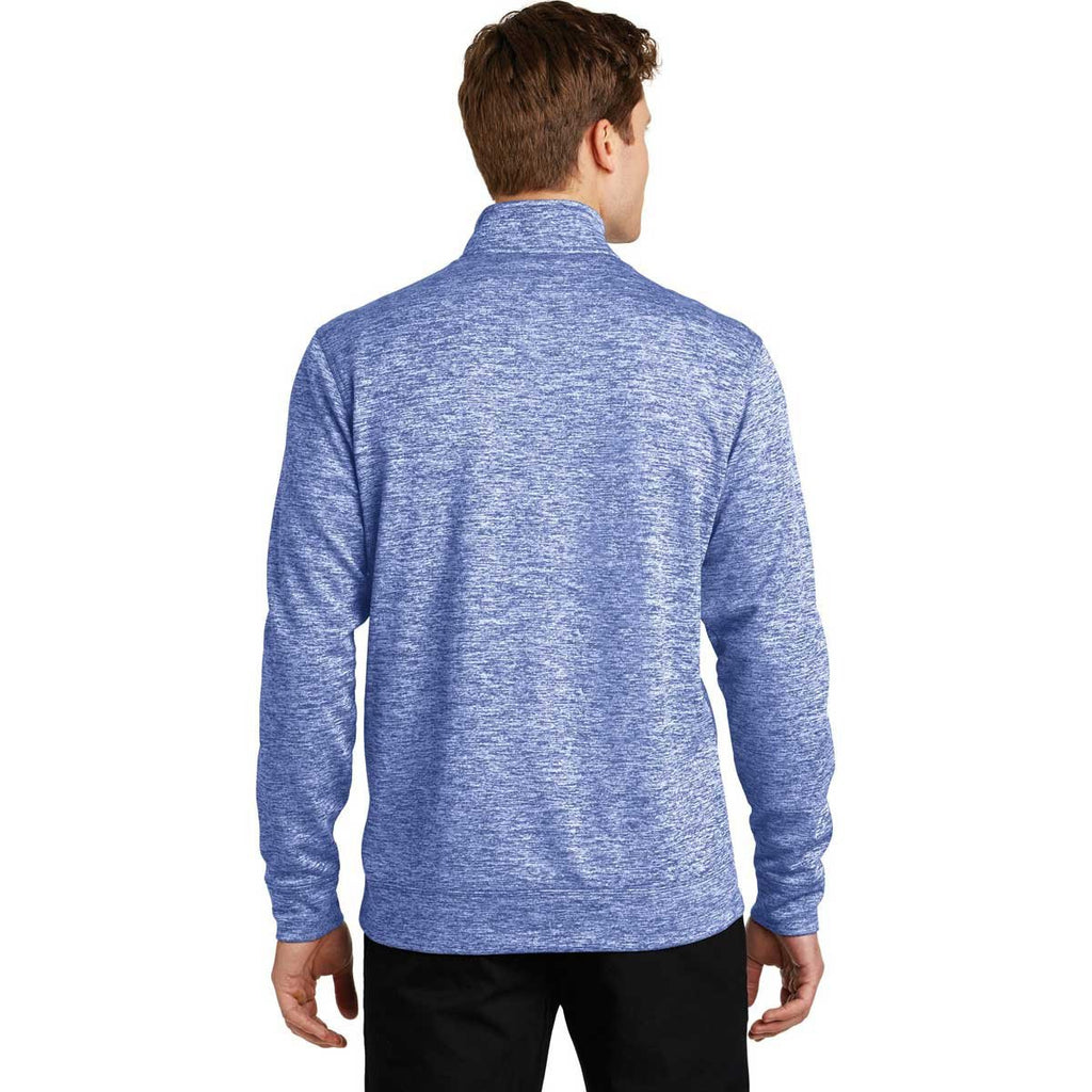 Sport-Tek Men's True Royal Electric PosiCharge Electric Heather Fleece 1/4-Zip Pullover