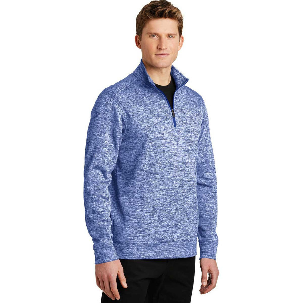 Sport-Tek Men's True Royal Electric PosiCharge Electric Heather Fleece 1/4-Zip Pullover