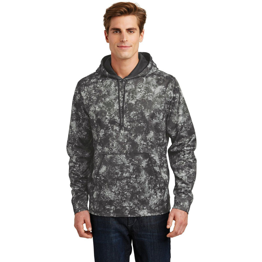 Sport-Tek Men's Black Sport-Wick Mineral Freeze Fleece Hooded Pullover