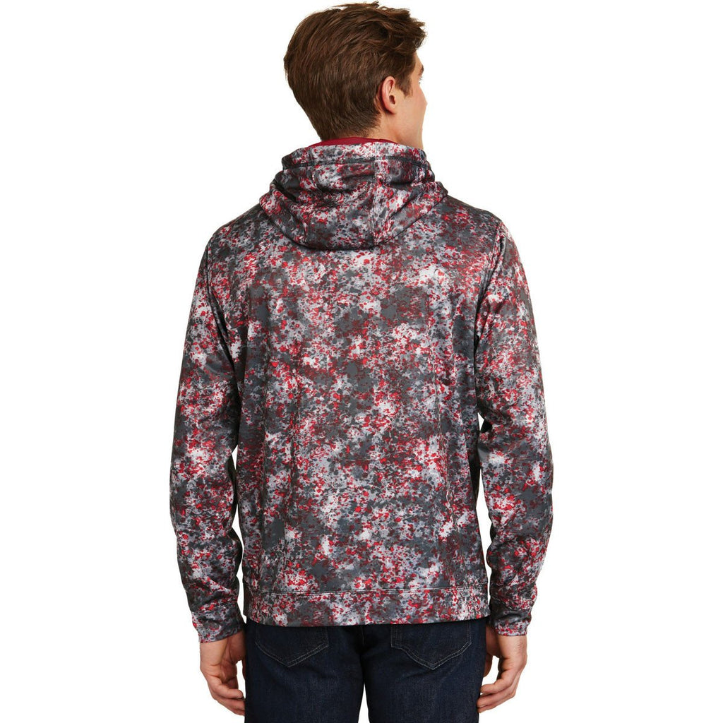 Sport-Tek Men's Deep Red Sport-Wick Mineral Freeze Fleece Hooded Pullover