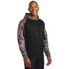 Sport-Tek Men's Deep Red/Black Sport-Wick Mineral Freeze Fleece Colorblock Hooded Pullover