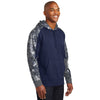 Sport-Tek Men's True Navy/Navy Sport-Wick Mineral Freeze Fleece Colorblock Hooded Pullover