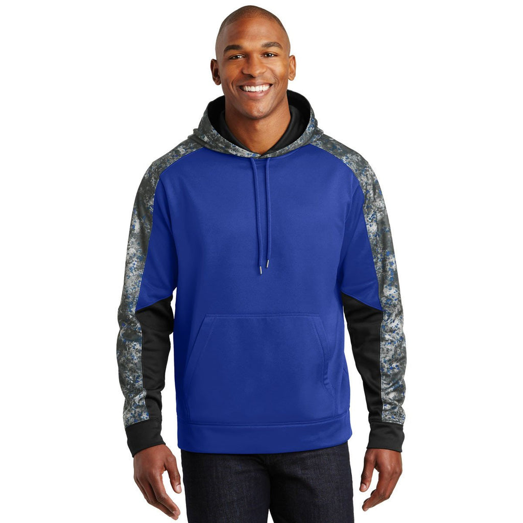 Sport-Tek Men's True Royal/True Royal Sport-Wick Mineral Freeze Fleece Colorblock Hooded Pullover