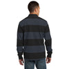 Sport-Tek Men's Black/Graphite Grey Classic Long Sleeve Rugby Polo