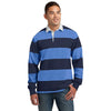 Sport-Tek Men's True Navy/Carolina Blue Classic Long Sleeve Rugby Polo