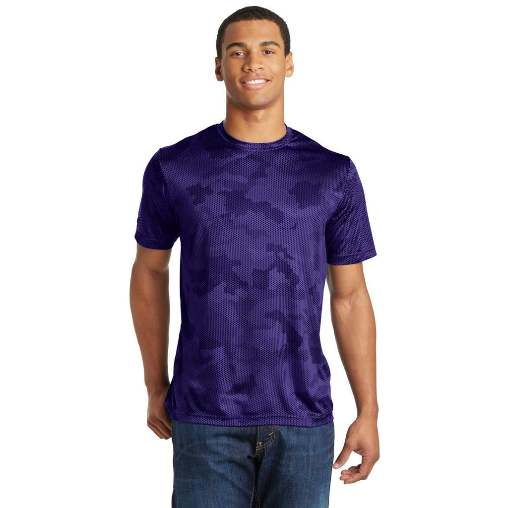 Sport-Tek Men's Purple CamoHex Tee