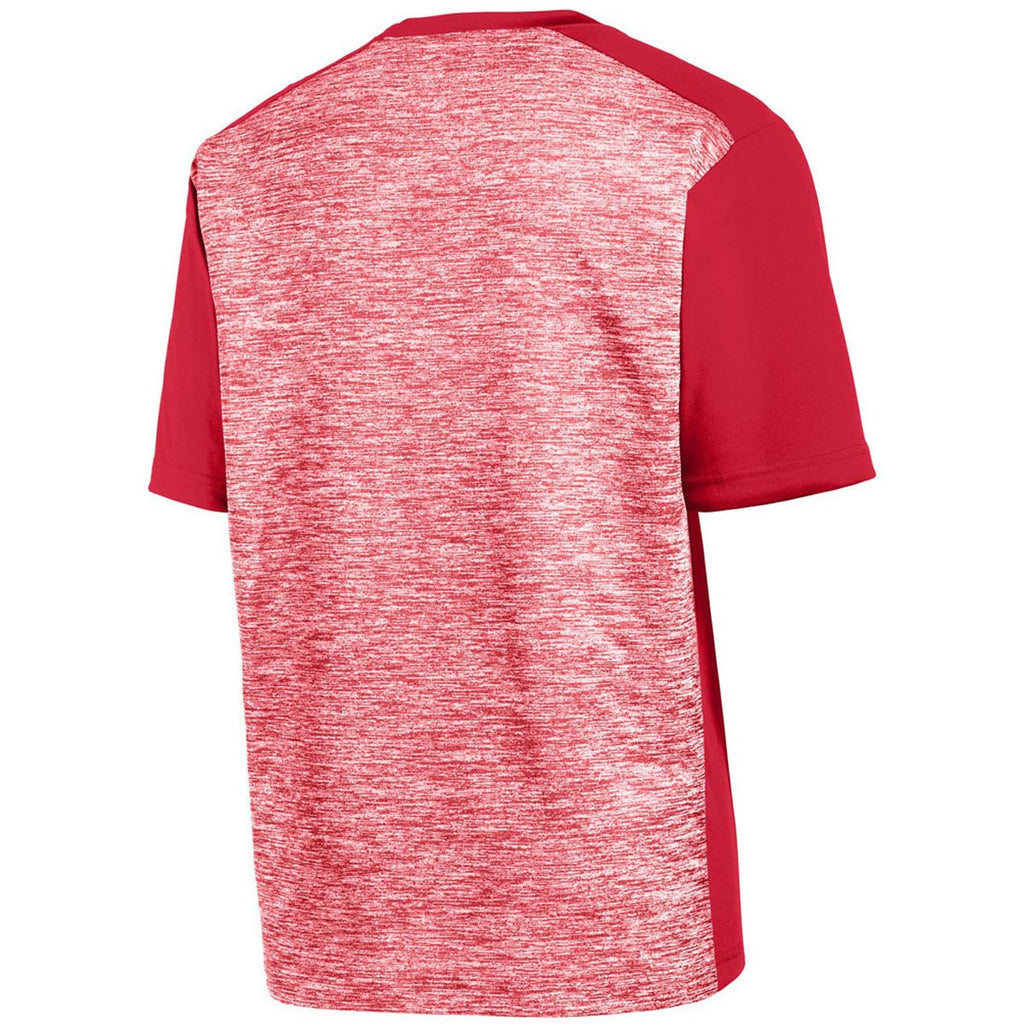 Sport-Tek Men's Deep Red Electric/Deep Red PosiCharge Electric Heather Colorblock Tee