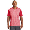 Sport-Tek Men's Deep Red Electric/Deep Red PosiCharge Electric Heather Colorblock Tee