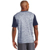 Sport-Tek Men's True Navy Electric/True Navy PosiCharge Electric Heather Colorblock Tee