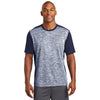 Sport-Tek Men's True Navy Electric/True Navy PosiCharge Electric Heather Colorblock Tee