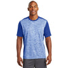 Sport-Tek Men's True Royal Electric/True Royal PosiCharge Electric Heather Colorblock Tee