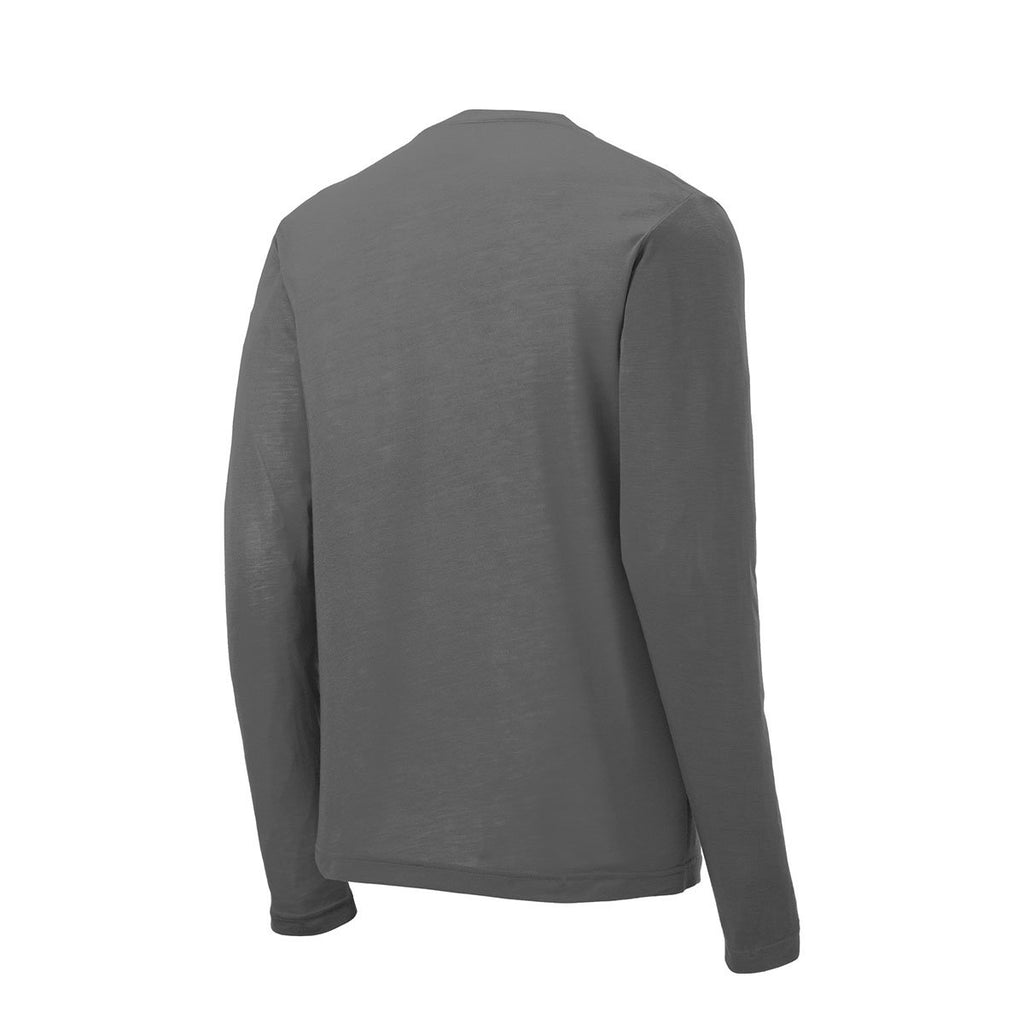 Sport-Tek Men's Dark Smoke Grey Long Sleeve PosiCharge Competitor Cotton Touch Tee