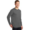 Sport-Tek Men's Dark Smoke Grey Long Sleeve PosiCharge Competitor Cotton Touch Tee