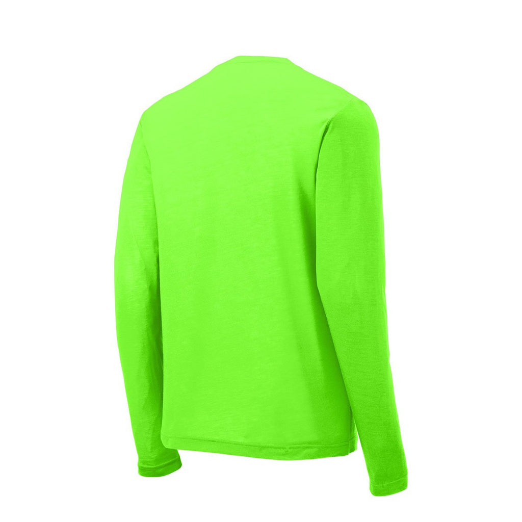 Sport-Tek Men's Neon Green Long Sleeve PosiCharge Competitor Cotton Touch Tee