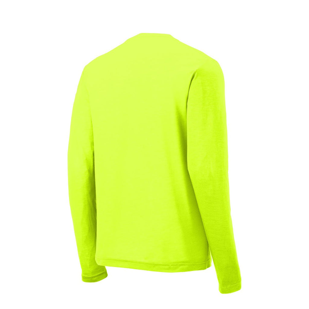 Sport-Tek Men's Neon Yellow Long Sleeve PosiCharge Competitor Cotton Touch Tee