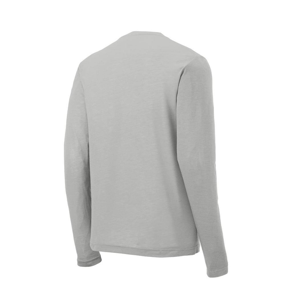 Sport-Tek Men's Silver Long Sleeve PosiCharge Competitor Cotton Touch Tee