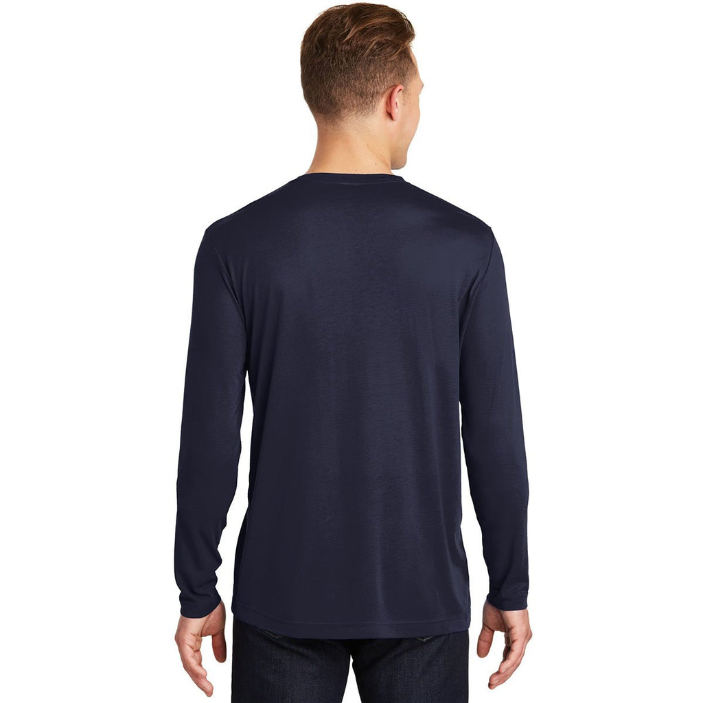 Sport-Tek Men's True Navy Long Sleeve PosiCharge Competitor Cotton Touch Tee