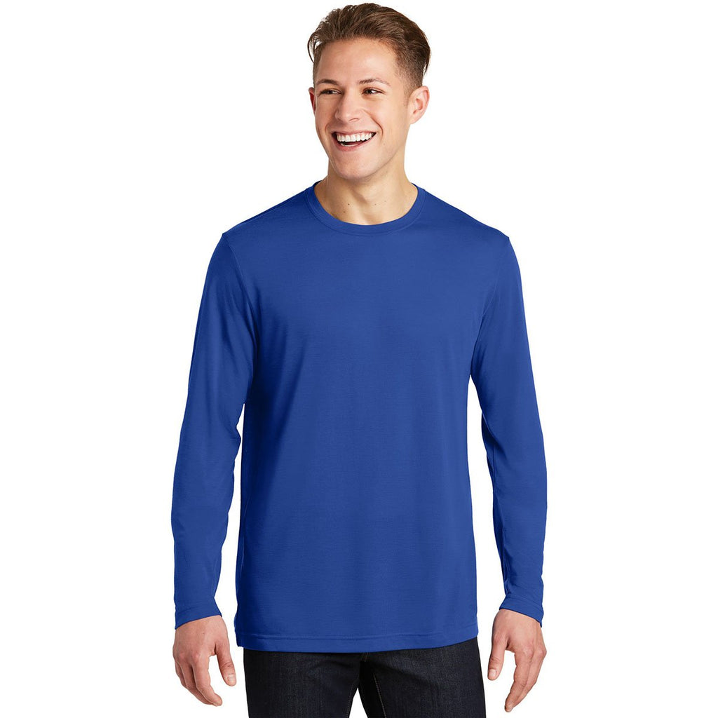 Sport-Tek Men's True Royal Long Sleeve PosiCharge Competitor Cotton Touch Tee