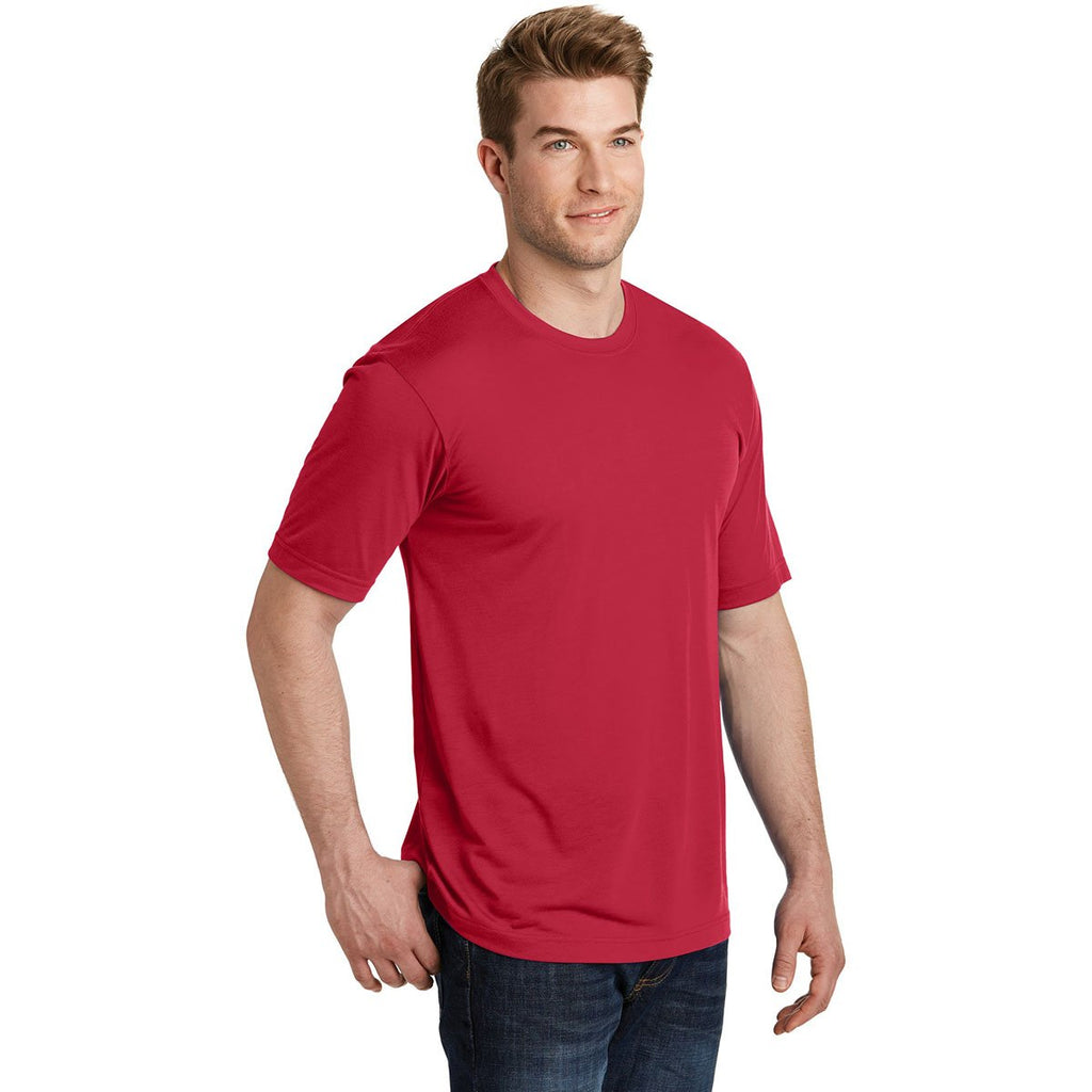 Sport-Tek Men's Deep Red PosiCharge Competitor Cotton Touch Tee