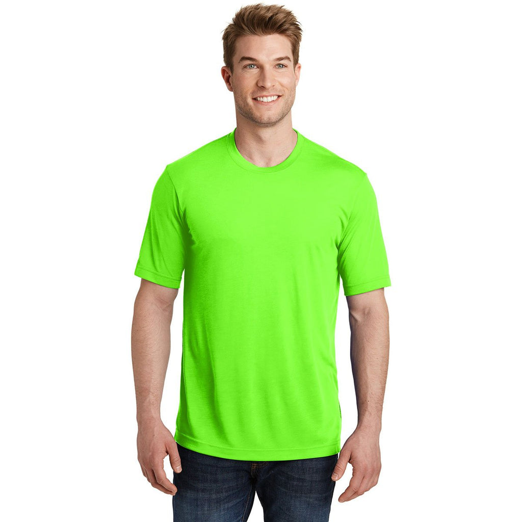 Sport-Tek Men's Neon Green PosiCharge Competitor Cotton Touch Tee