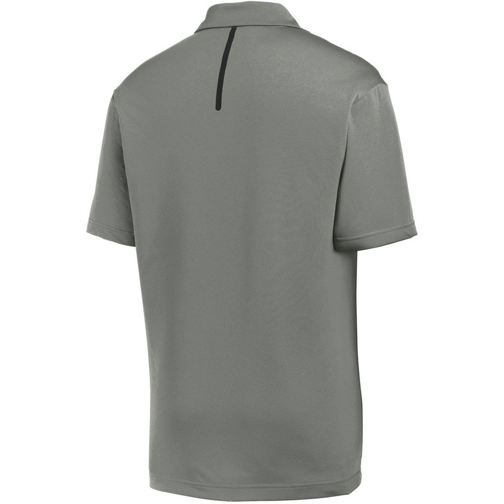 Sport-Tek Men's Dark Smoke Grey/Black Contrast PosiCharge Tough Polo