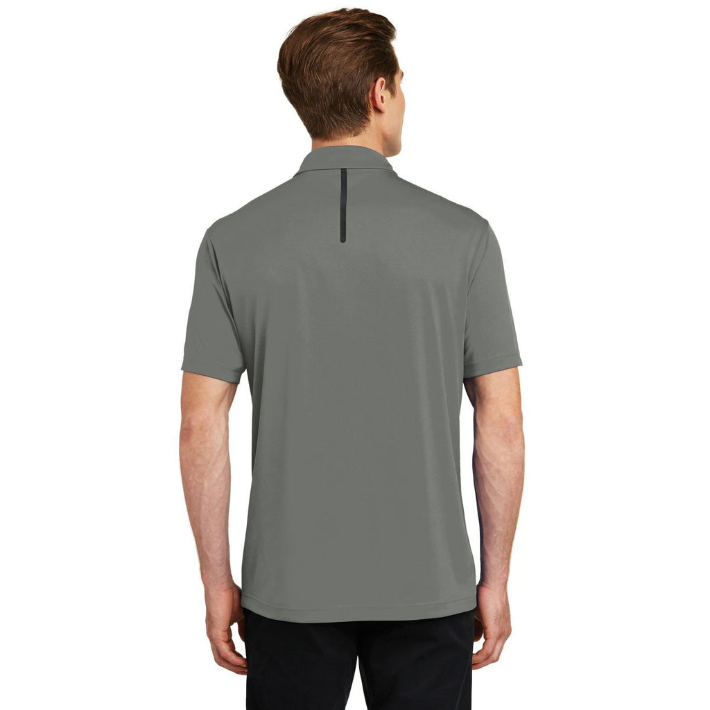 Sport-Tek Men's Dark Smoke Grey/Black Contrast PosiCharge Tough Polo