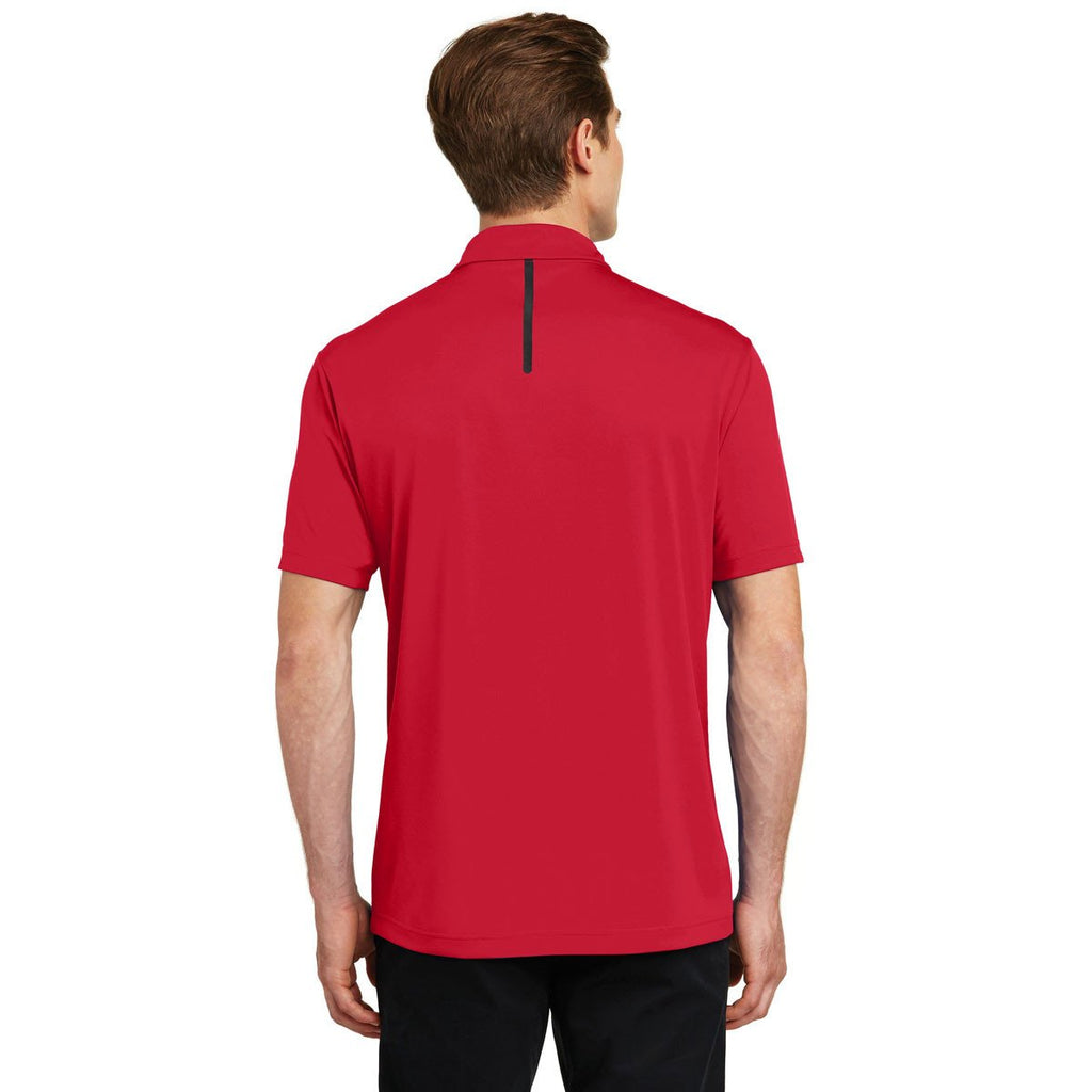 Sport-Tek Men's Deep Red/Black Contrast PosiCharge Tough Polo