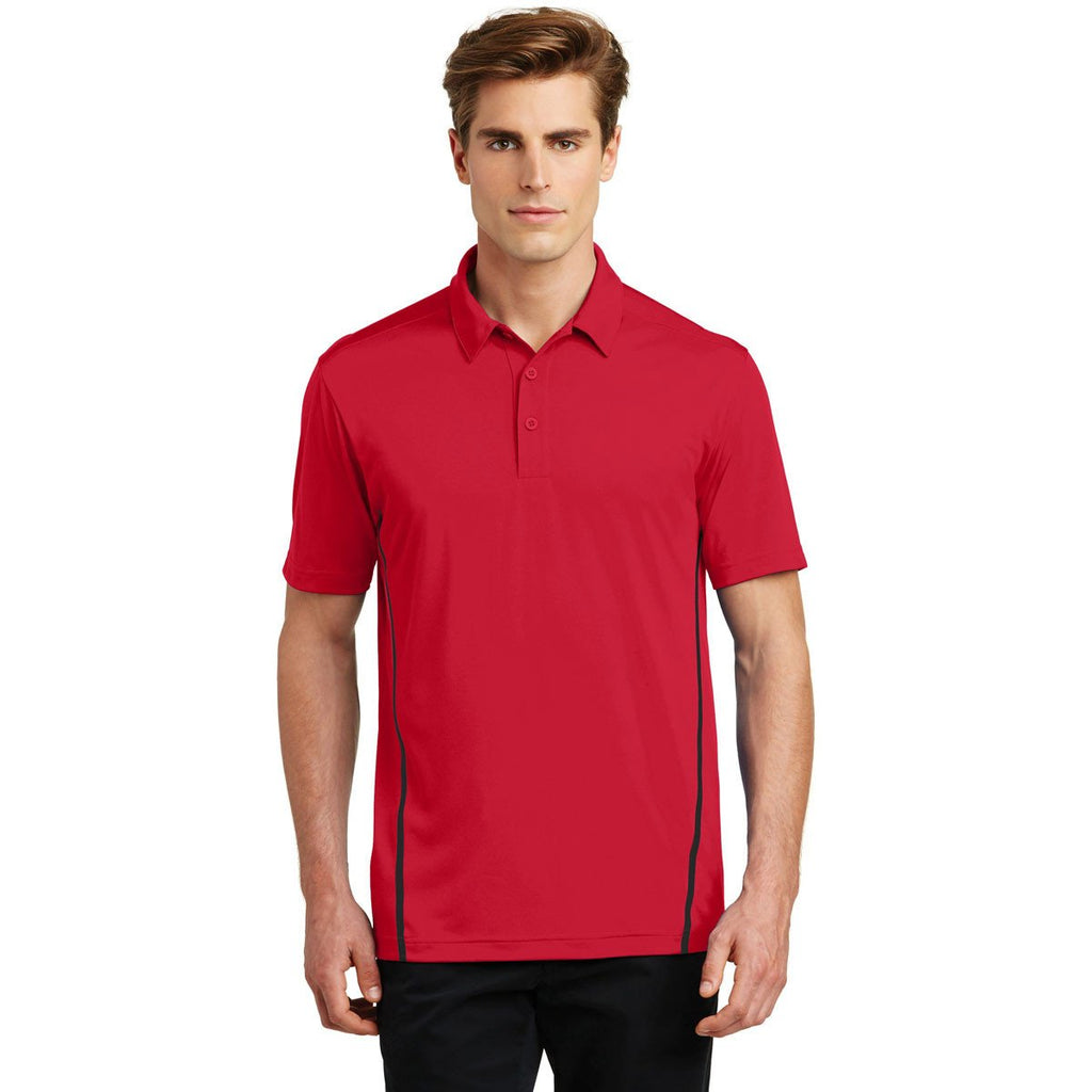 Sport-Tek Men's Deep Red/Black Contrast PosiCharge Tough Polo