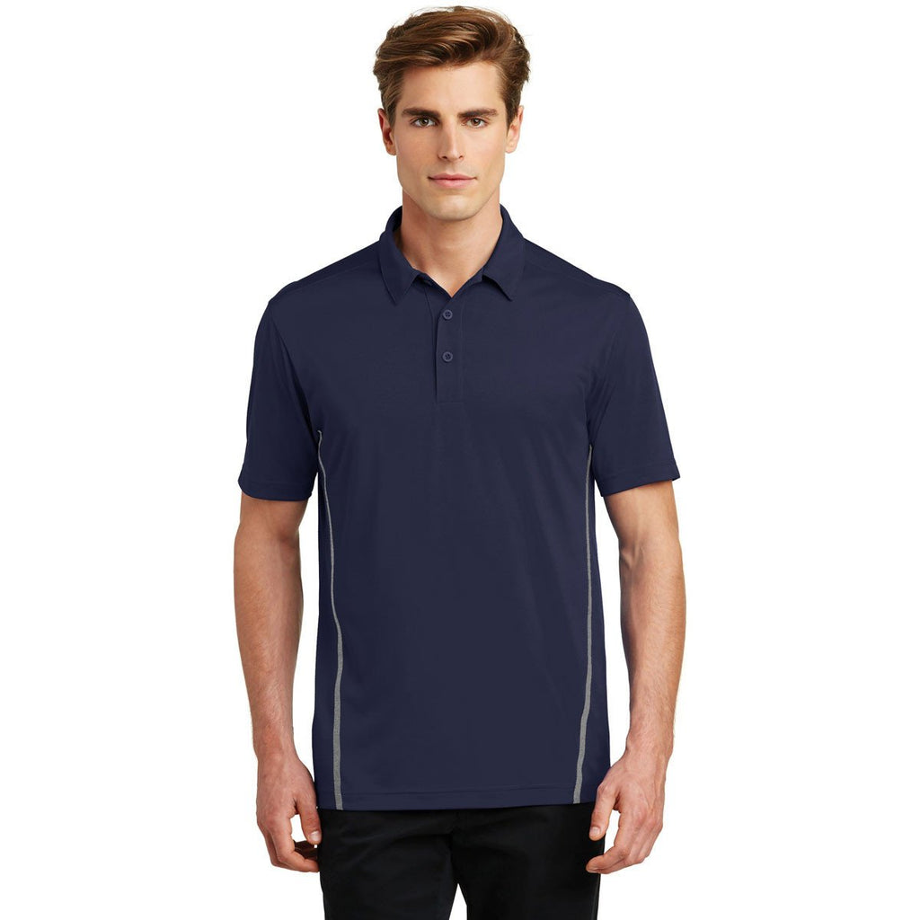 Sport-Tek Men's True Navy/Heather Grey Contrast PosiCharge Tough Polo