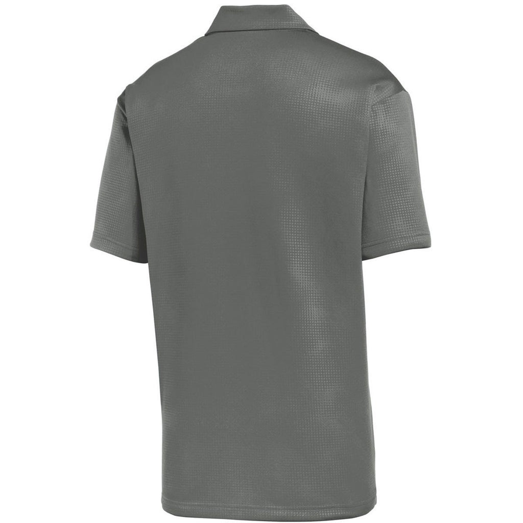 Sport-Tek Men's Dark Smoke Grey Embossed PosiCharge Tough Polo