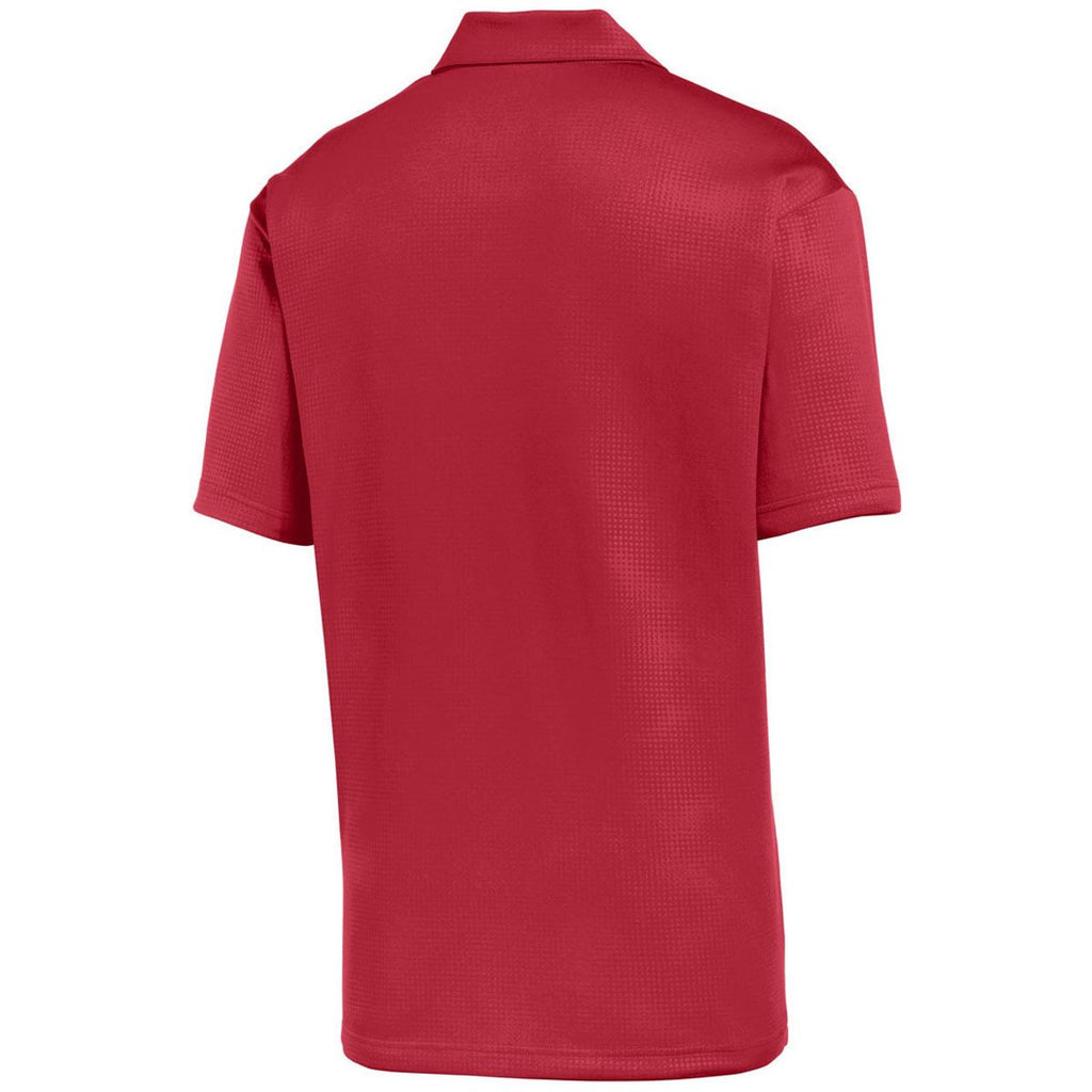 Sport-Tek Men's Deep Red Embossed PosiCharge Tough Polo