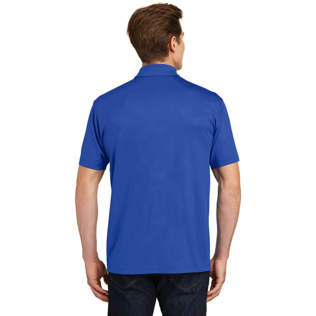 Sport-Tek Men's True Royal Embossed PosiCharge Tough Polo