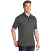 Sport-Tek Men's Graphite Heather/True Navy Heather Contender Contrast Polo