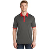 Sport-Tek Men's Graphite Heather/True Red Heather Contender Contrast Polo