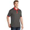 Sport-Tek Men's Graphite Heather/True Red Heather Contender Contrast Polo