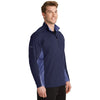 Sport-Tek Men's True Navy/True Navy Heather Sport-Wick Stretch Contrast 1/2-Zip Pullover