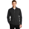 Sport-Tek Men's Black/Iron Grey Sport-Wick Textured Colorblock 1/4-Zip Pullover