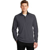 Sport-Tek Men's Iron Grey/Black Sport-Wick Textured Colorblock 1/4-Zip Pullover