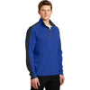 Sport-Tek Men's True Royal/Black Sport-Wick Textured Colorblock 1/4-Zip Pullover