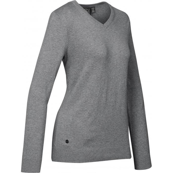 Stormtech Women's Grey Heather Laguna V-Neck Sweater