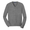 au-sw285-port-authority-grey-v-neck-sweater