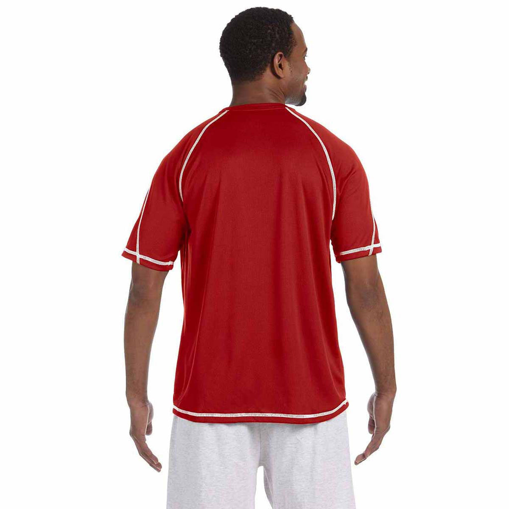 Champion Men's Scarlet Double Dry 4.1-Ounce Mesh T-Shirt