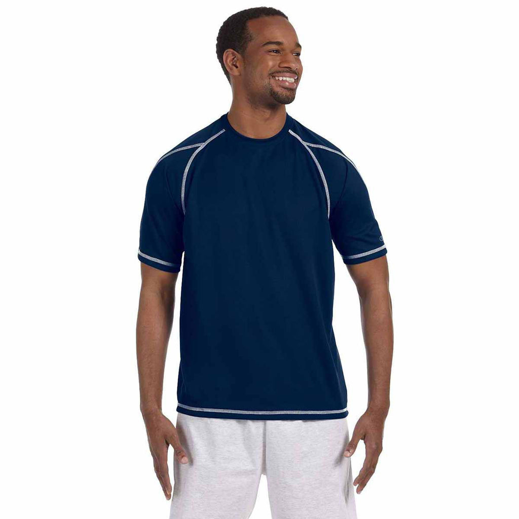 Champion Men's Vibe Navy Double Dry 4.1-Ounce Mesh T-Shirt
